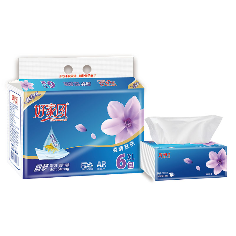 好家風(fēng)圓夢(mèng)系列抽式面巾紙360張6包裝
