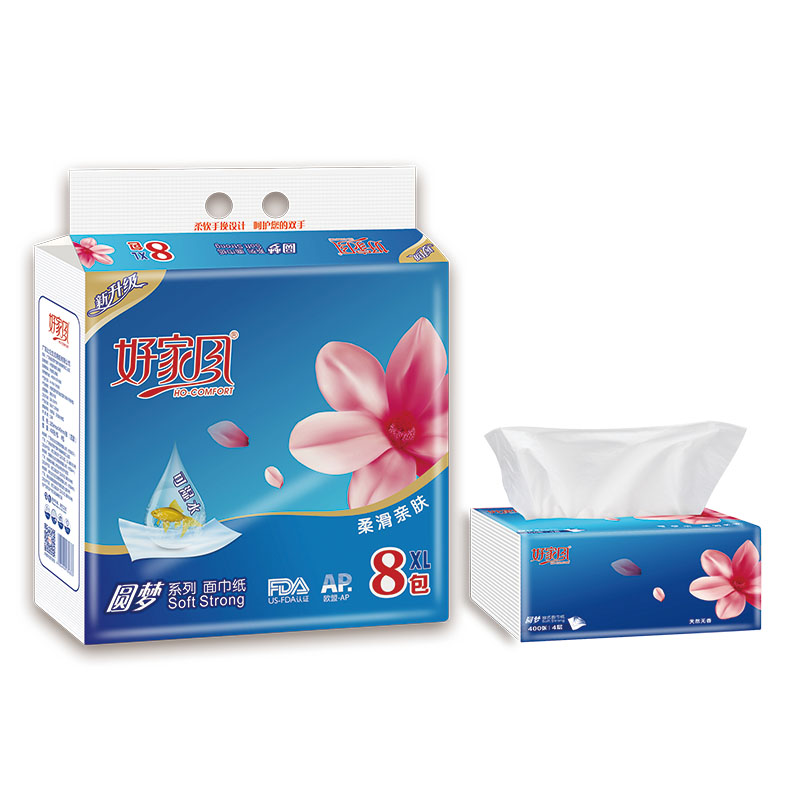 好家風(fēng)圓夢(mèng)系列抽式面巾紙400張8包